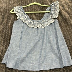 Like New Sezane Rosa Blouse - Chambray US 4 / FR 36